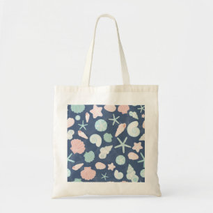 seashells pattern tote bag