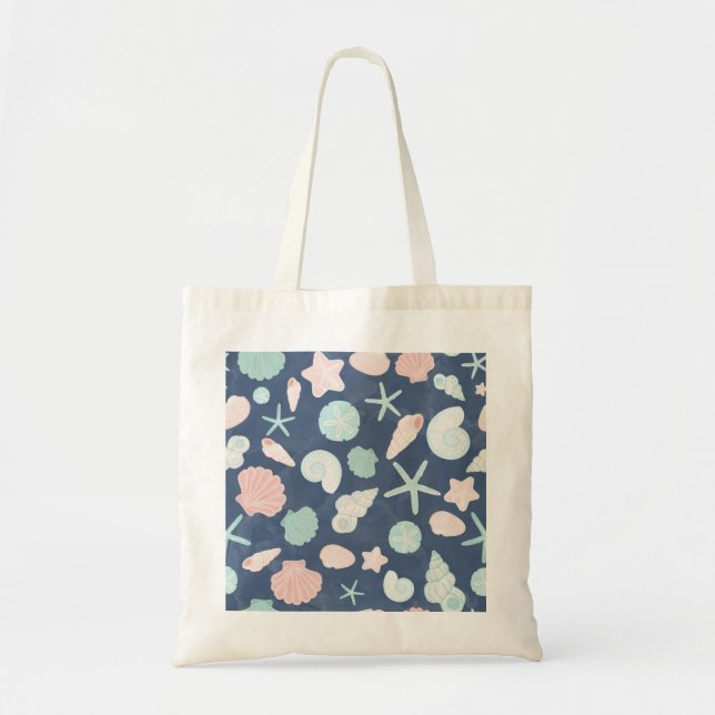seashells pattern tote bag (Front)