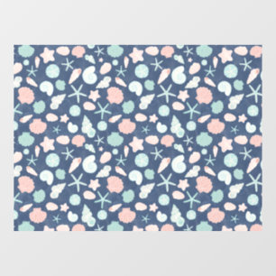 seashells pattern window cling