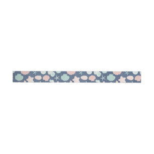 seashells pattern wrap around label