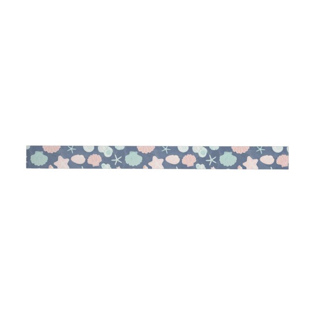seashells pattern wrap around label (Individual)