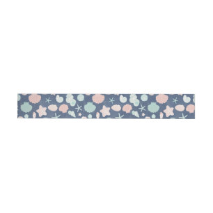 seashells pattern wrap around label