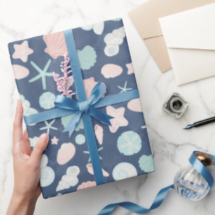 seashells pattern wrapping paper