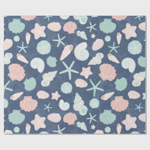 seashells pattern wrapping paper