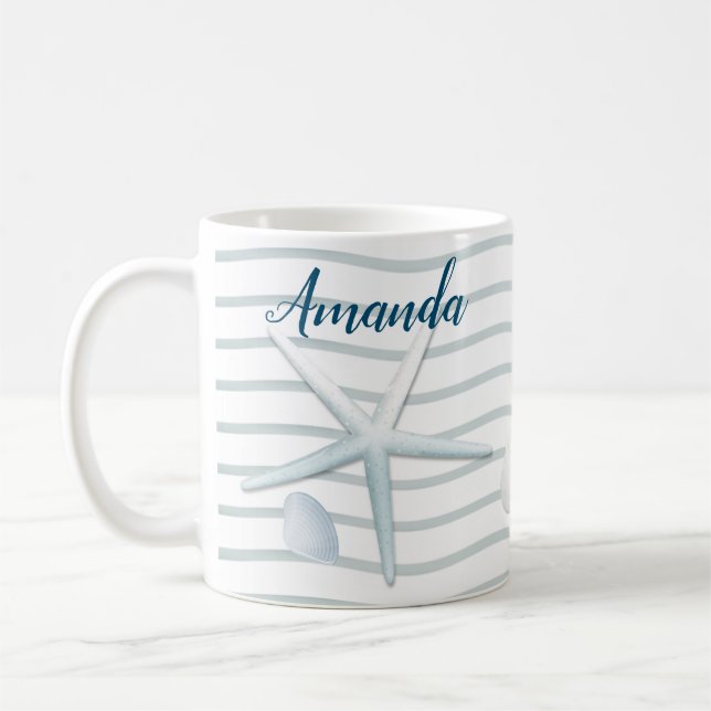 Seashells & Pearls Coffee Mug (Left)