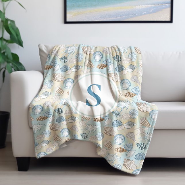 Seashells Personalized  Fleece Blanket (Creator Uploaded)