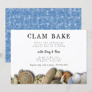 Seashells Rehearsal Dinner Clam Bake Invitatation Invitation