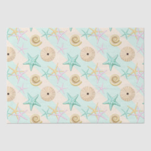 Seashells Retro Pastel Sea Life Tissue Paper