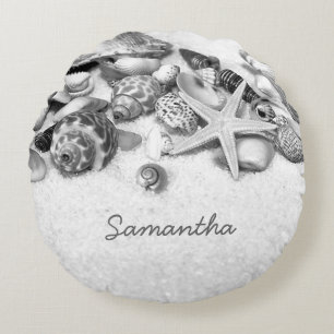 Seashells Round Pillow