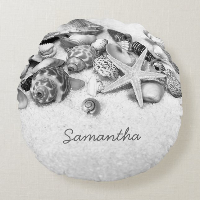 Seashells Round Pillow (Front)