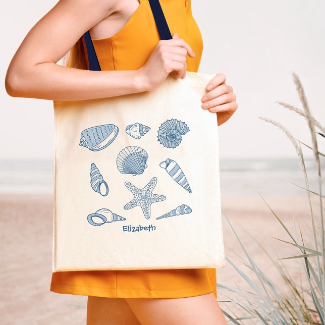Seashells & sea star - personalised tote bag (Creator Uploaded)