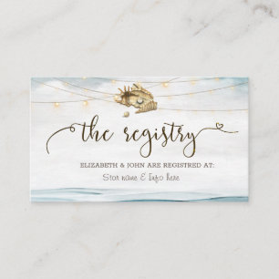 Seashells,Sea,String Lights Script Registry Enclosure Card