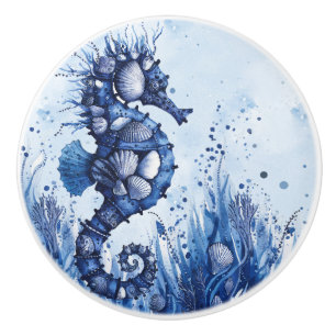 Seashells Seahorse Ceramic Knob