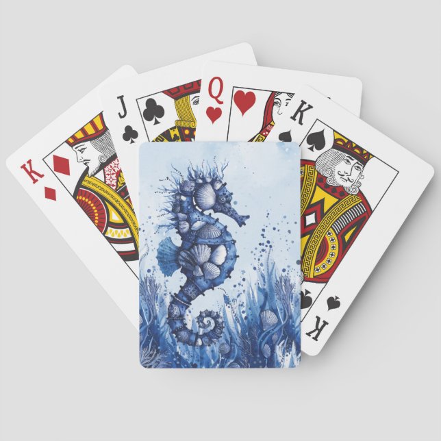 Seashells Seahorse Playing Cards (Back)