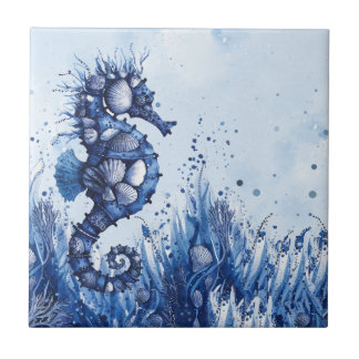 Seashells Seahorse Tile