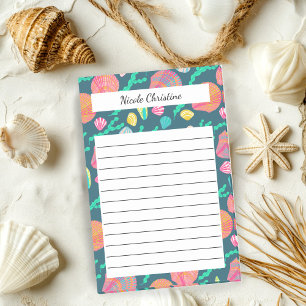 Seashells & Seaweed Tropical Beach CUSTOM Notepad