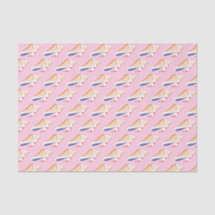 Seashells Simple Sea Ocean Pattern Pink Purple Tissue Paper