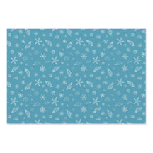 Seashells & Snowflakes in Blue