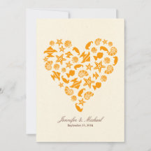 Seashells & Starfish Heart Summer Beach Wedding