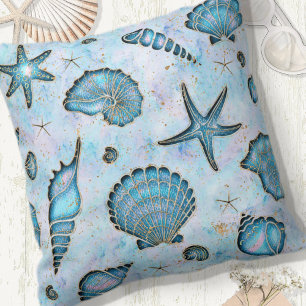 Seashells Starfish Watercolor Opal ID782 Cushion