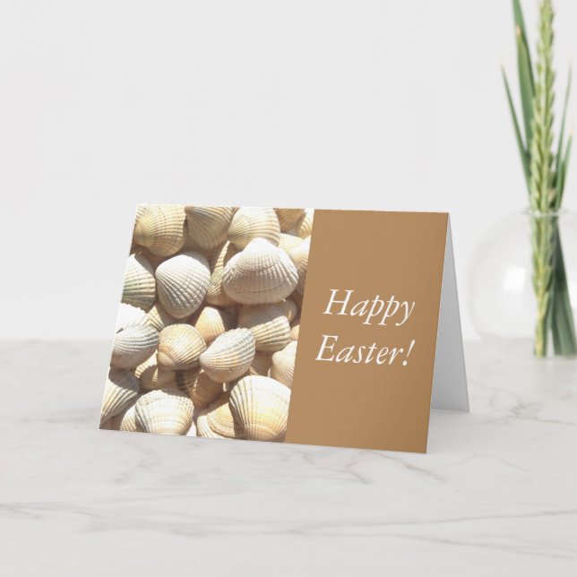 Seashells Summer, Happy Easter Sea Shells Holiday Card (Front)