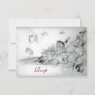 SEASHELLS SWEET 16 PARTY,Ruby Monogram Rsvp