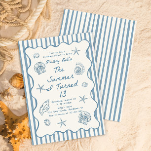 Seashells The Summer I Turned Thirteen Birthday Invitation
