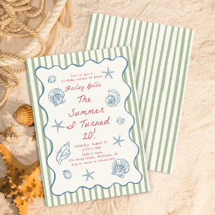 Seashells The Summer I Turned Twenty Birthday Invitation