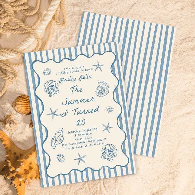 Seashells The Summer I Turned Twenty Birthday Invitation (Creator Uploaded)