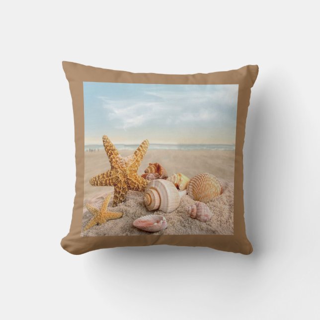 Seashells Throw Pillow (Front)