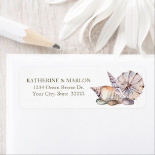 Seashells Watercolor Nautical Return Address