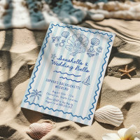 Seashells  Wedding Bells Bachelorette Invitation 
