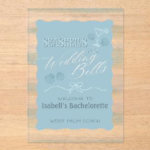 Seashells & Wedding Bells Bachelorette Itinerary  Acrylic Invitations