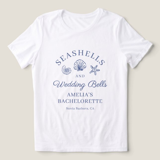 Seashells & Wedding Bells Bachelorette Weekend Tri-Blend Shirt (Design Front)