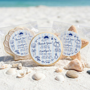 Seashells & Wedding Bells Beach Bachelorette Party Classic Round Sticker