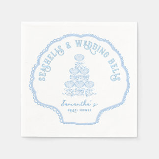 Seashells & Wedding Bells Beach Bachelorette Party Napkin