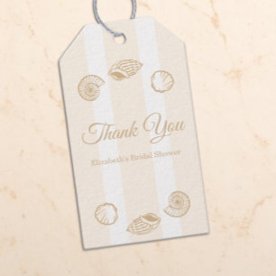 Seashells & Wedding Bells Bridal Shower Gift Tags