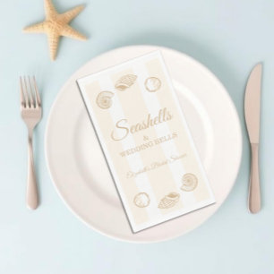 Seashells & Wedding Bells Bridal Shower Napkin