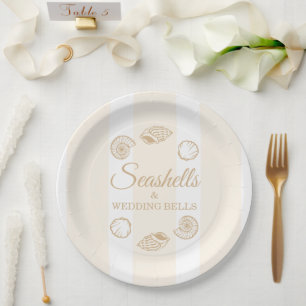 Seashells & Wedding Bells Bridal Shower Paper Plate