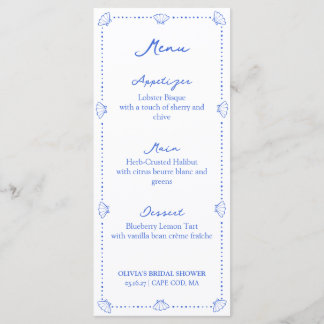 Seashells & Wedding Bells Coastal Bridal Shower Menu