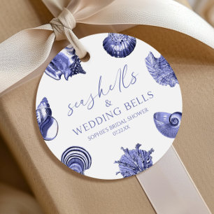 Seashells & Wedding Bells Elegant Bridal Shower Favour Tags