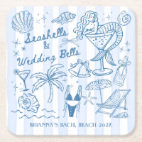 Seashells wedding bells mermaid bridesmaids gifts