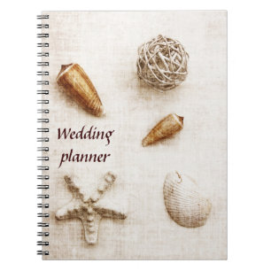 seashells wedding planner notebook