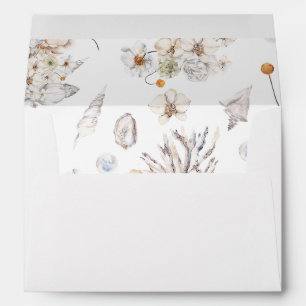 Seashells & White Floral 7 Envelope