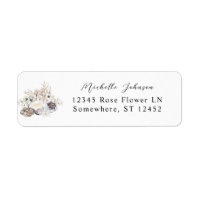 Seashells & White Floral Return Address Label 3