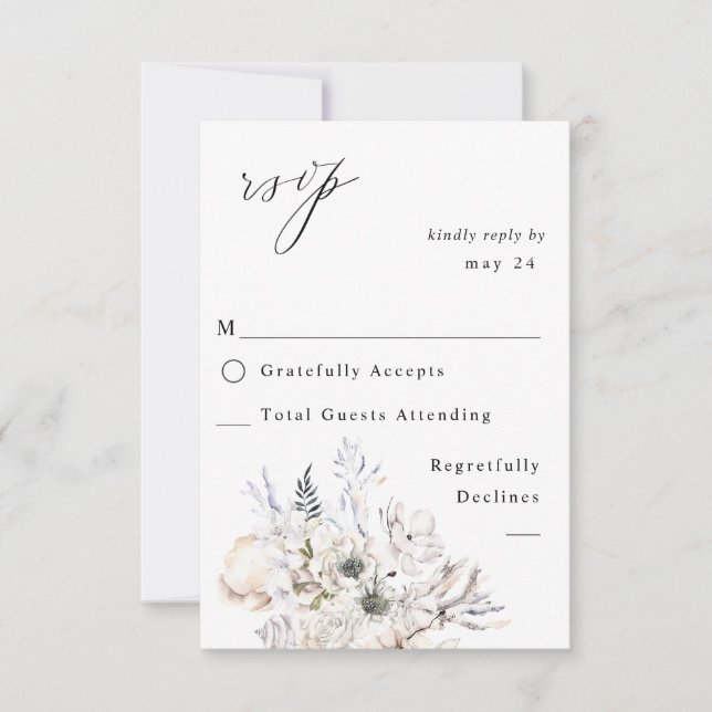 Seashells & White Floral w Meal RSVP 3 (Front)