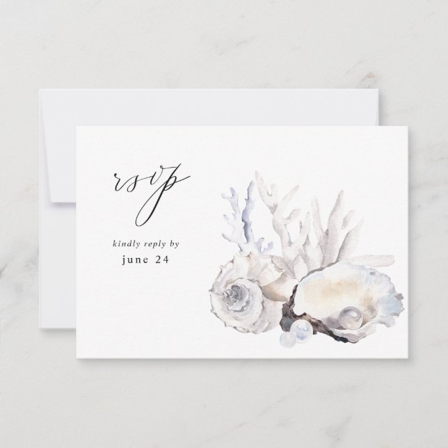 Seashells & White Floral w Meal RSVP 5 (Front)