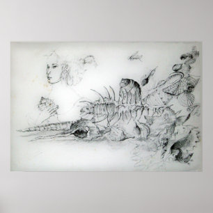 SEASHELLS WITH YOUNG GIRL POSTER