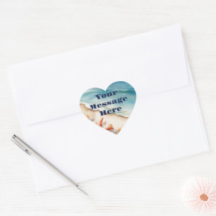 Seashore Bliss Beach Party Heart Sticker