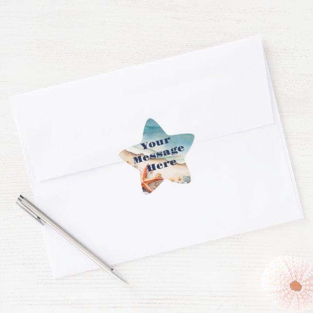 Seashore Bliss Beach Party Star Sticker (Envelope)